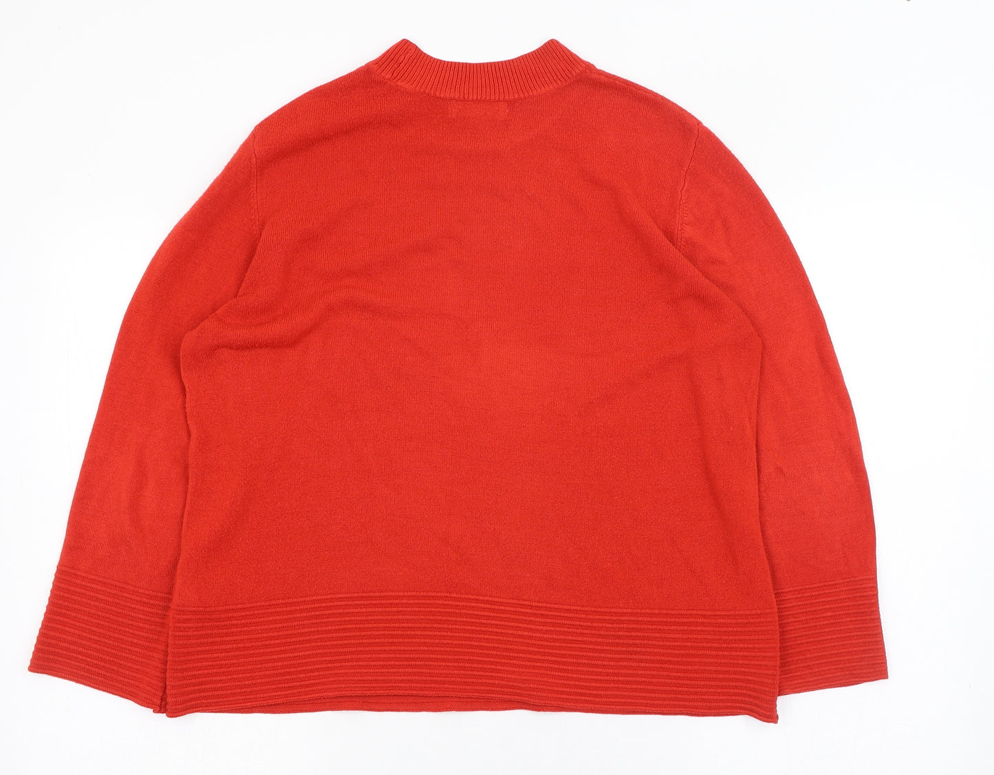 Marks and Spencer Womens Red Round Neck  Acrylic Pullover Jumper Size 16