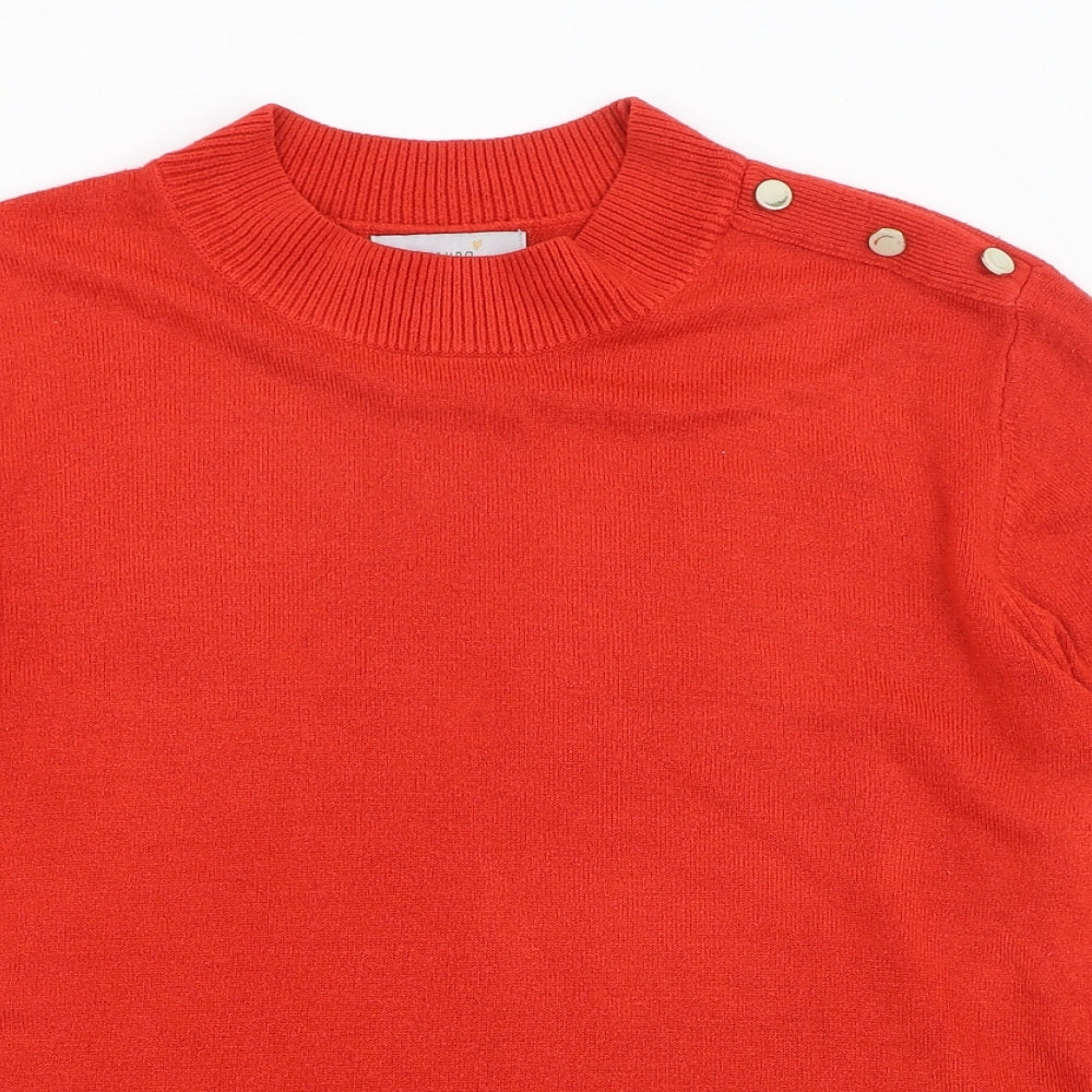 Marks and Spencer Womens Red Round Neck  Acrylic Pullover Jumper Size 16