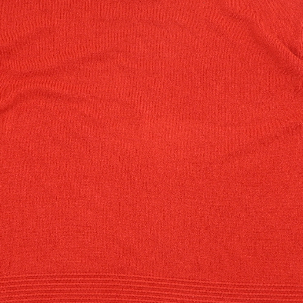 Marks and Spencer Womens Red Round Neck  Acrylic Pullover Jumper Size 16