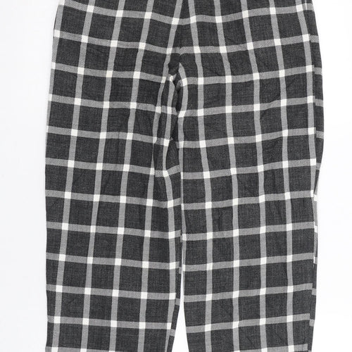 Light Before Dark Womens Grey Check Polyester Carrot Trousers Size 6 L26 in Regular Zip