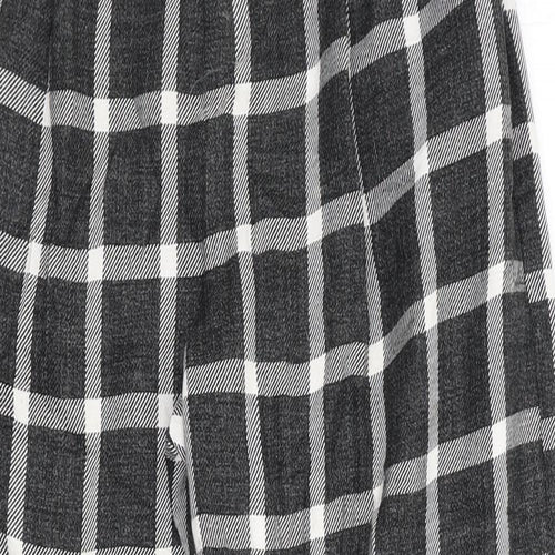 Light Before Dark Womens Grey Check Polyester Carrot Trousers Size 6 L26 in Regular Zip