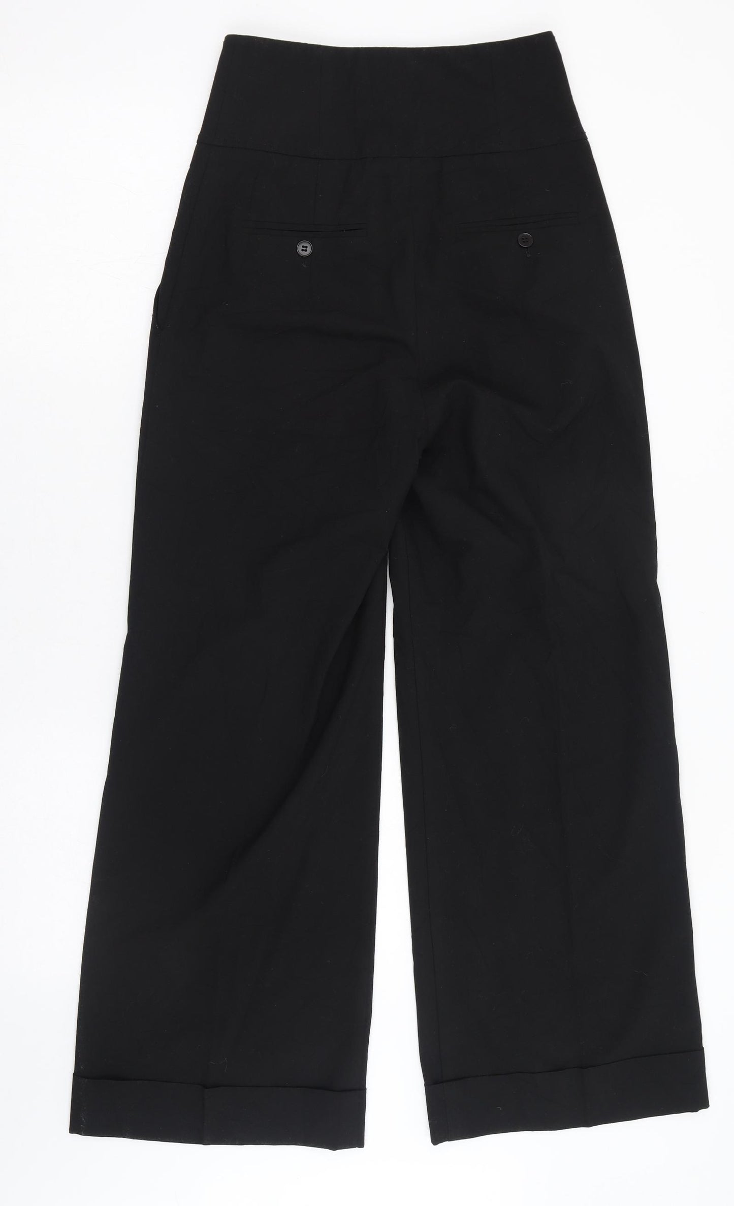 Oasis Womens Black  Polyester Trousers  Size 8 L28 in Regular Zip