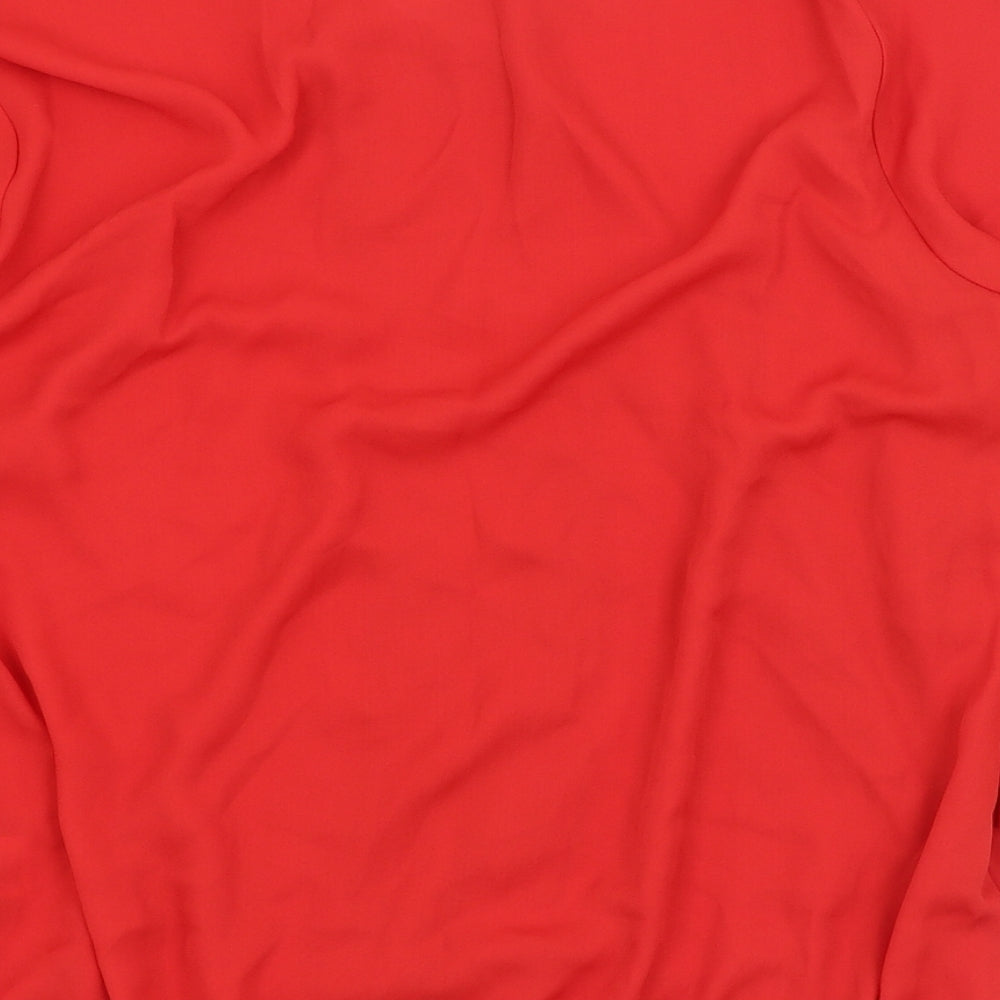 Debenhams Womens Red  Polyester Tunic Blouse Size 16 V-Neck