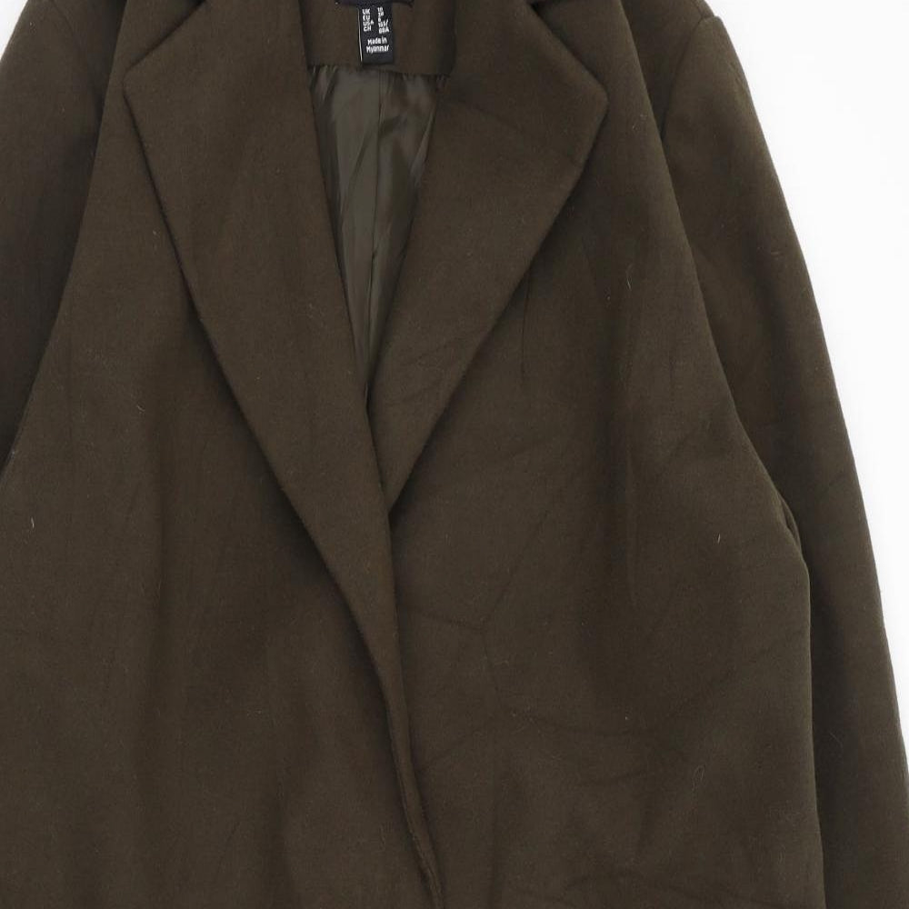 New Look Womens Green   Overcoat Jacket Size 10  Button