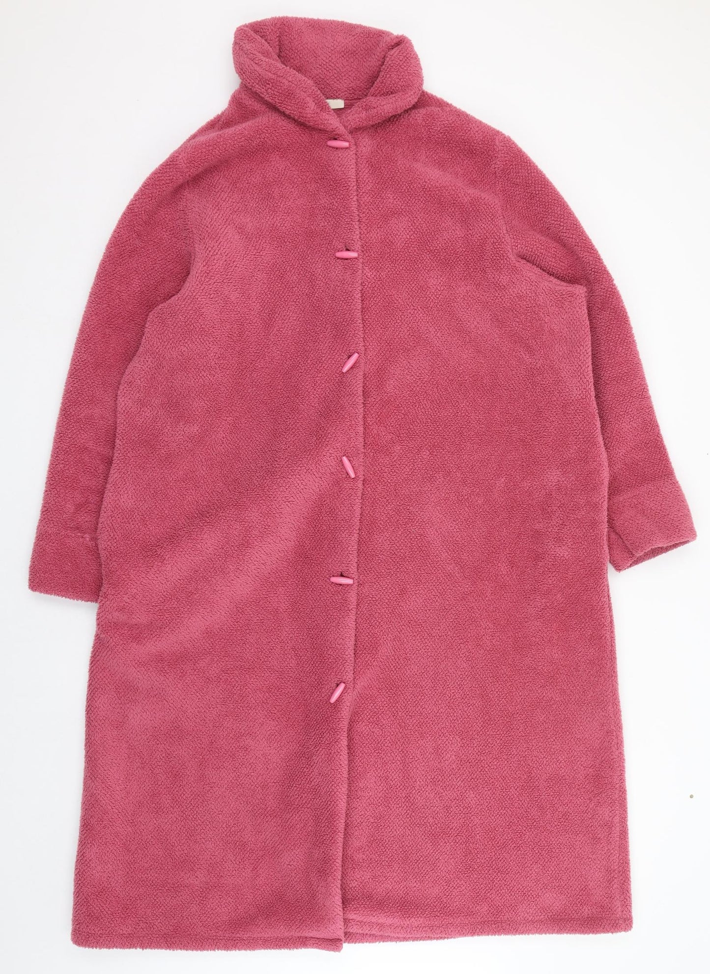 Marks and Spencer Womens Pink  Polyester Top Robe Size 20  Button