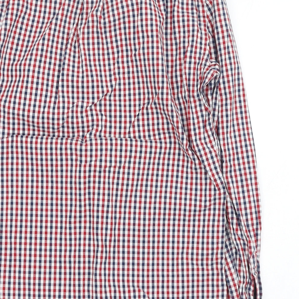 NEXT Mens Red Check Cotton  Dress Shirt Size S Collared Button
