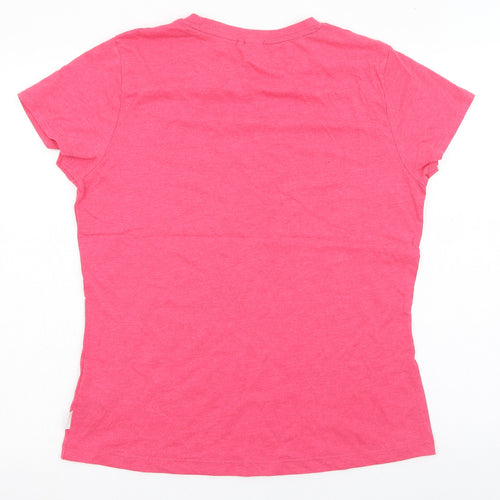 Lee Cooper Womens Pink  Cotton Basic T-Shirt Size 16 Round Neck - Butterfly
