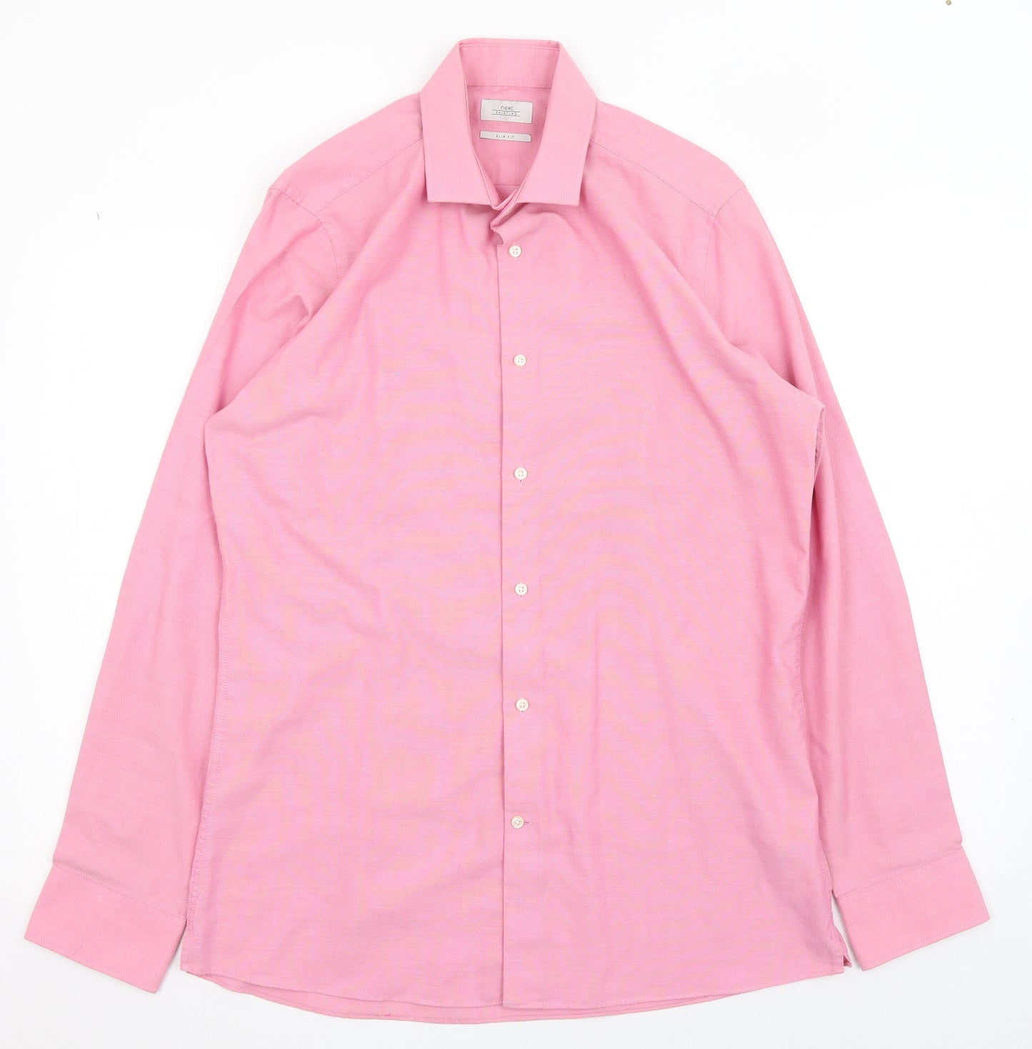 NEXT Mens Pink  Polyester  Dress Shirt Size 16 Collared Button
