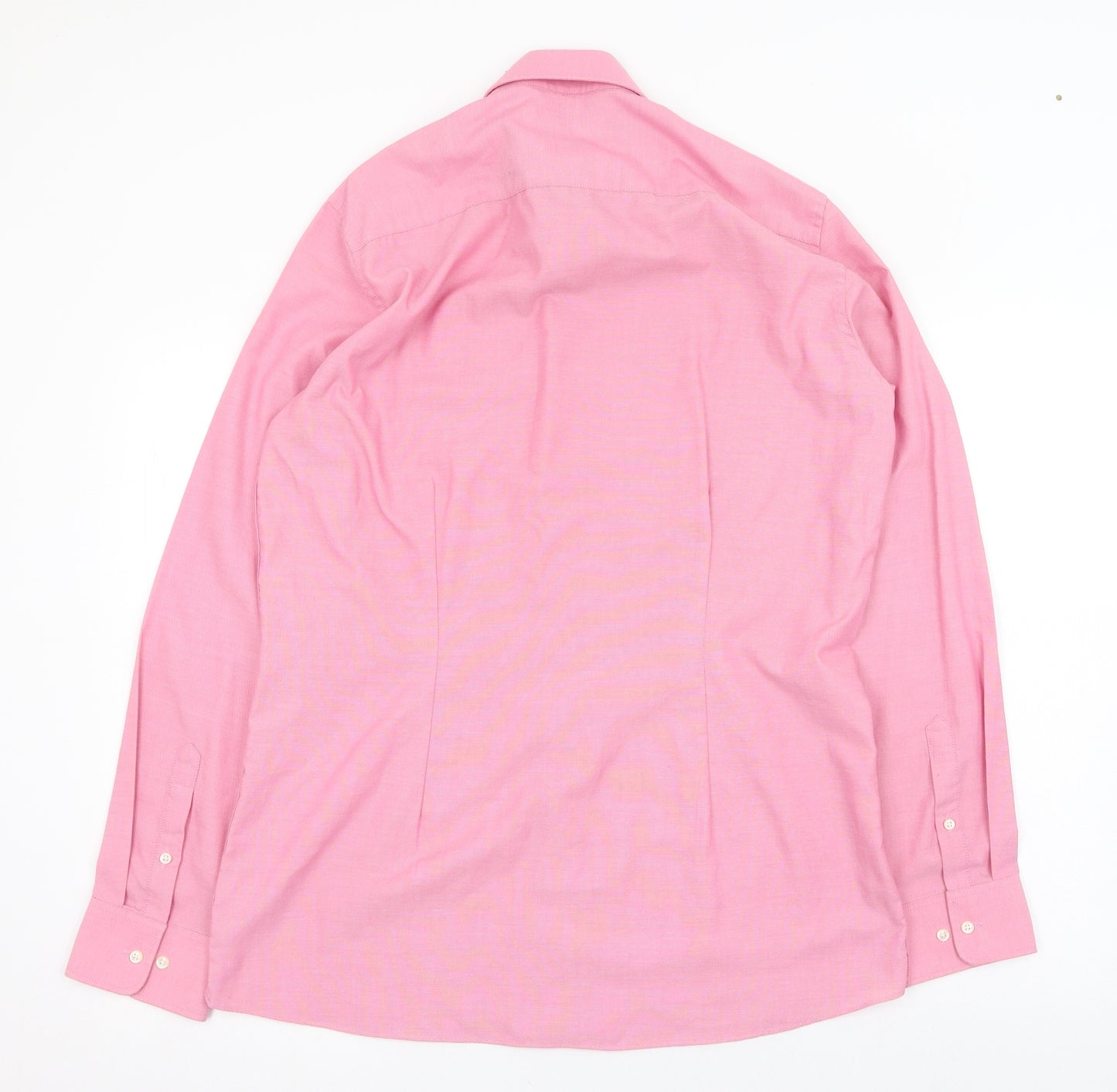 NEXT Mens Pink  Polyester  Dress Shirt Size 16 Collared Button