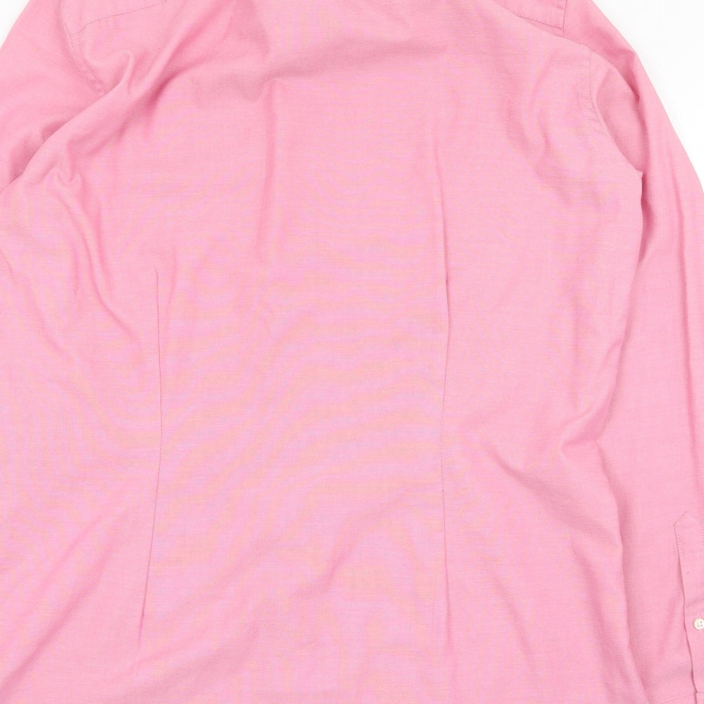 NEXT Mens Pink  Polyester  Dress Shirt Size 16 Collared Button
