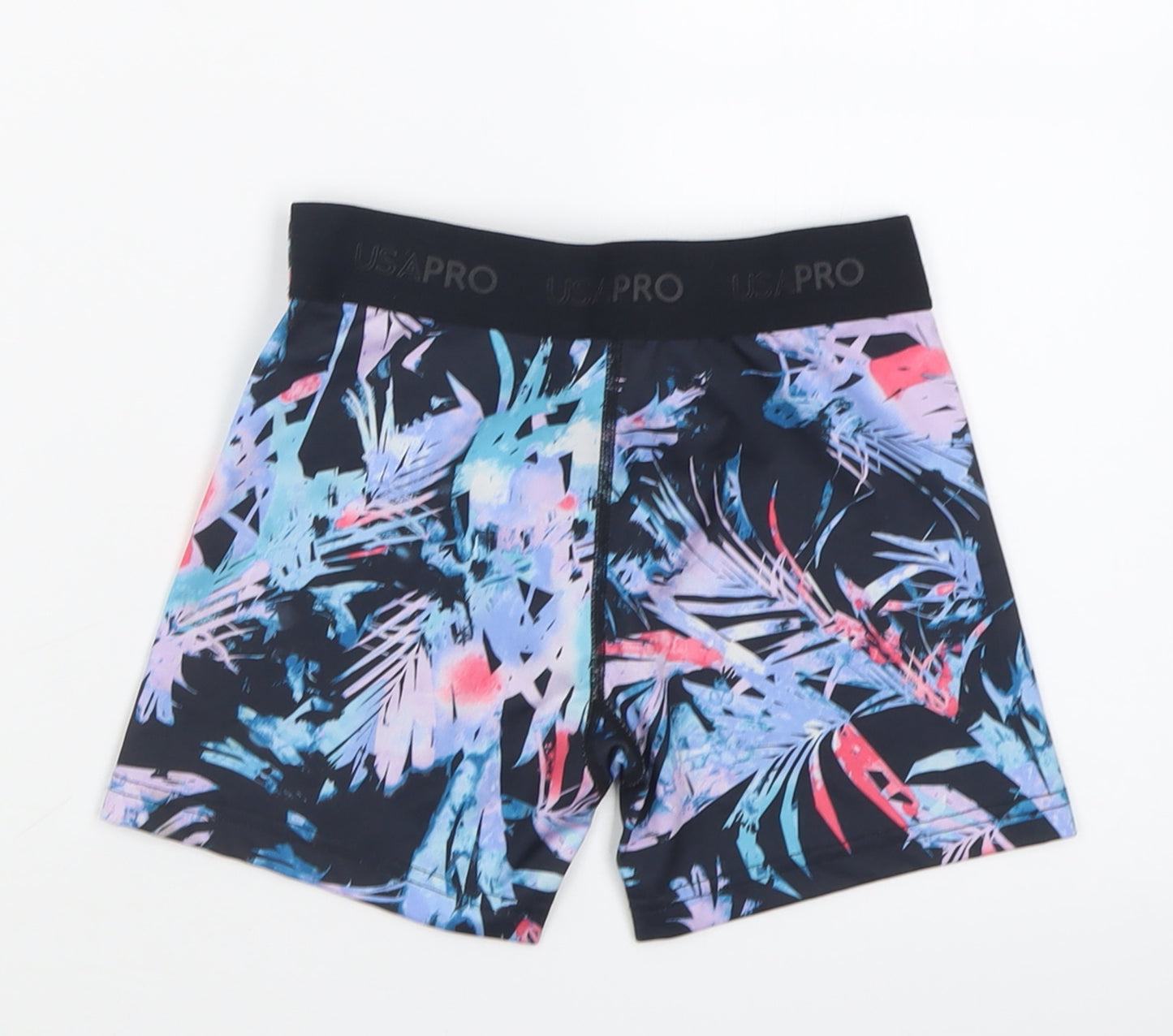 USA Pro Girls Multicoloured Geometric Polyester Biker Shorts Size 9-10 Years  Regular