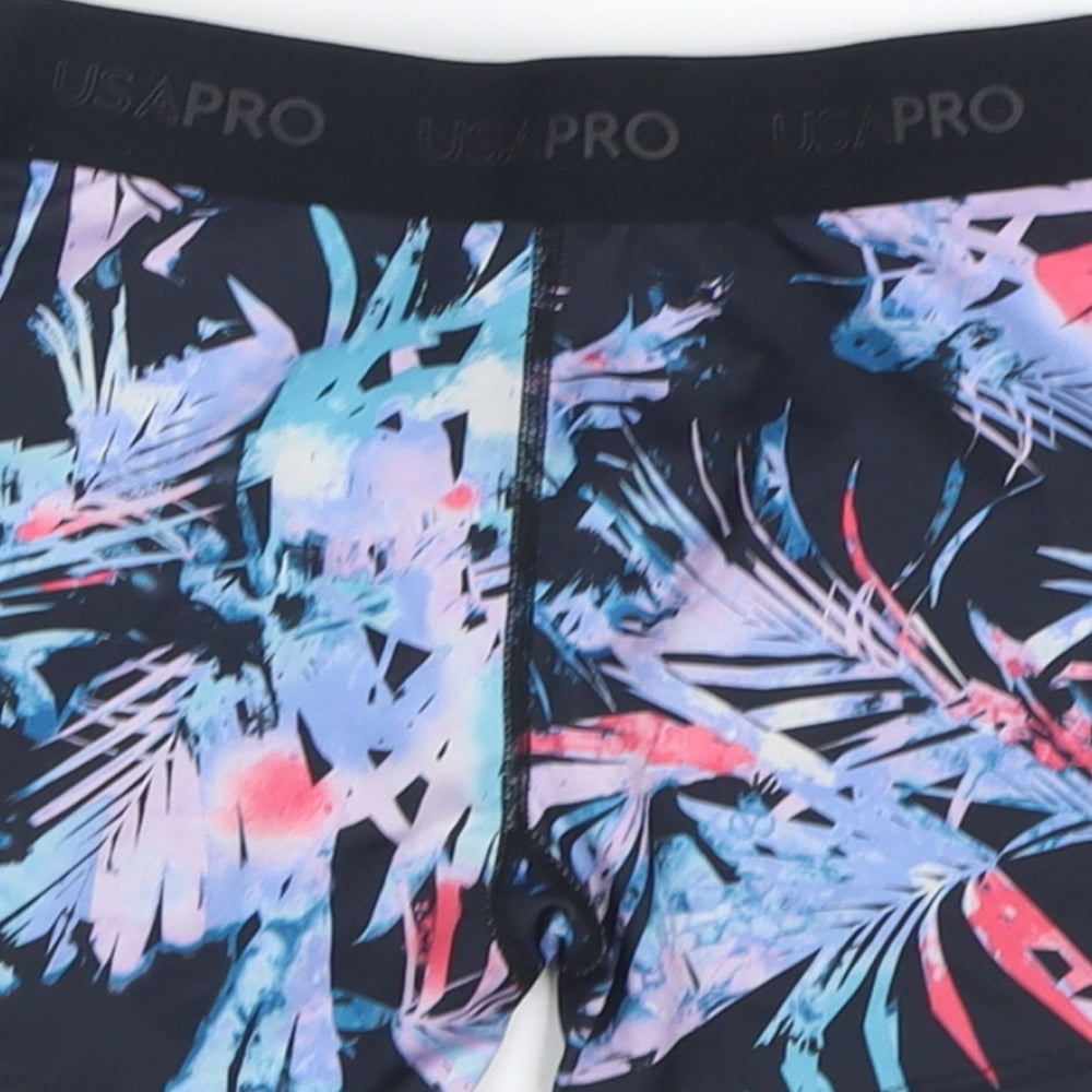 USA Pro Girls Multicoloured Geometric Polyester Biker Shorts Size 9-10 Years  Regular