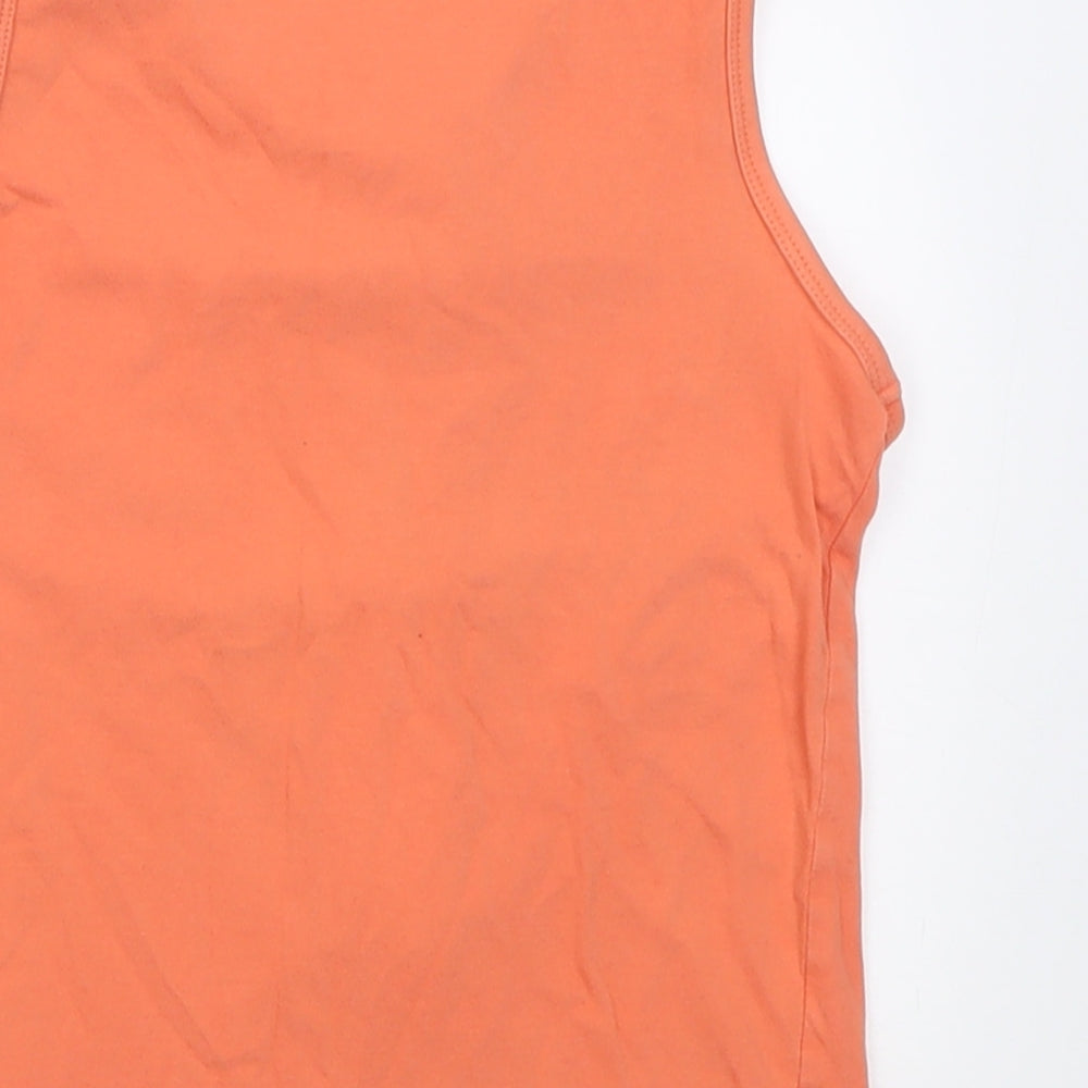 Mothercare Boys Orange  Cotton Basic Tank Size 6-7 Years Crew Neck Pullover