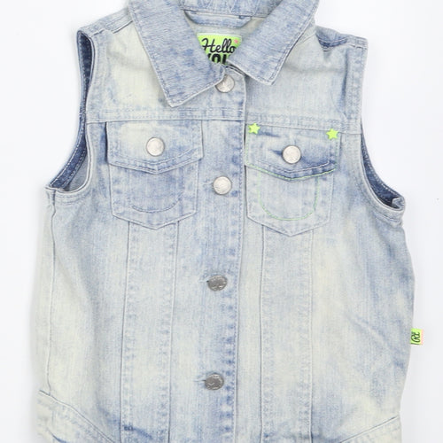Reporter Girls Blue   Gilet Jacket Size 7 Years  Button