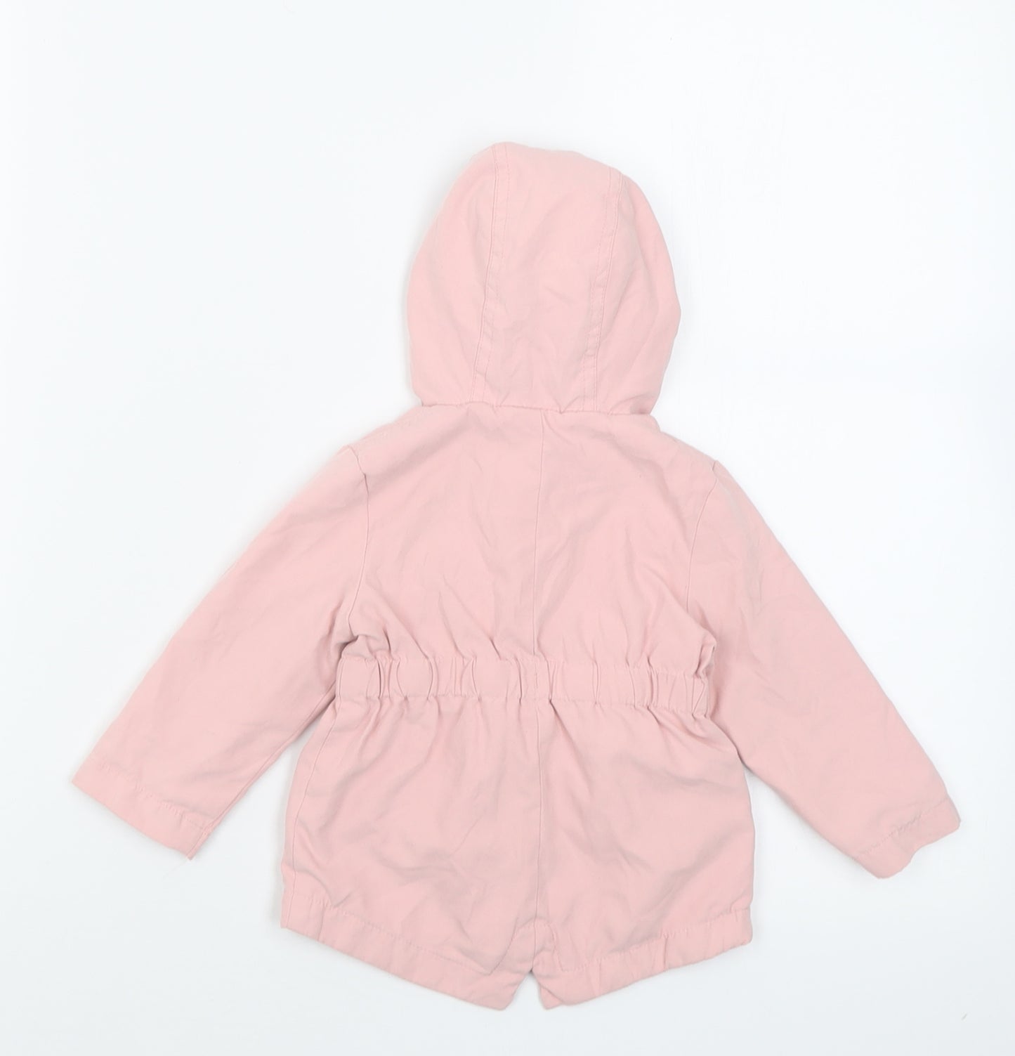 F&F Girls Pink Floral  Basic Coat Coat Size 6-9 Months   Zip