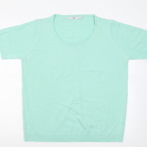 EWM Womens Green  Acrylic Basic T-Shirt Size 18 Crew Neck - 18-20 size