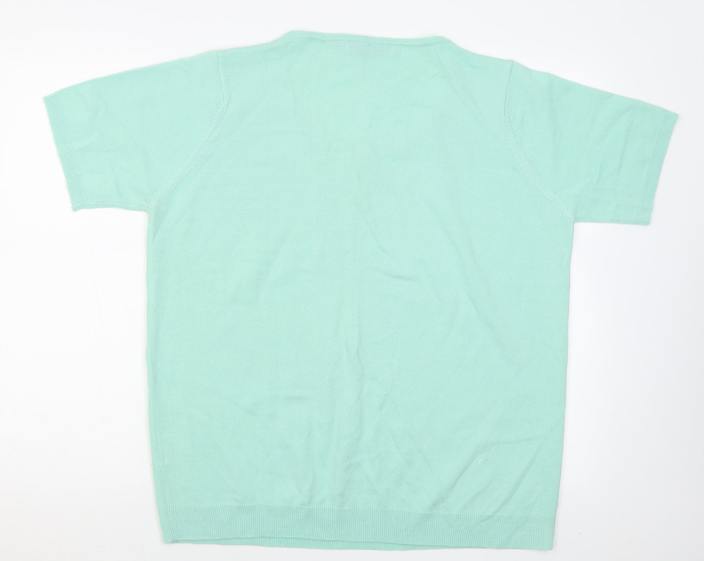 EWM Womens Green  Acrylic Basic T-Shirt Size 18 Crew Neck - 18-20 size