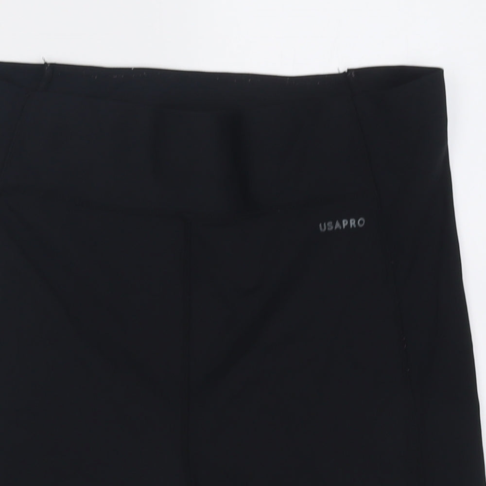 USA Pro Womens Black  Nylon Biker Shorts Size 18 L6 in Regular