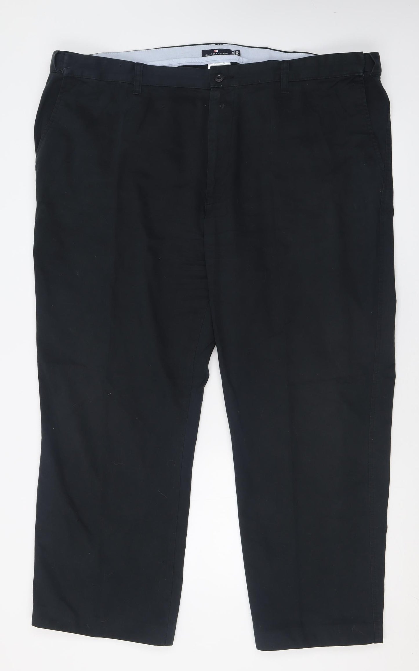 Blue Harbour Mens Black  Cotton Chino Trousers Size 46 L29 in Regular Button