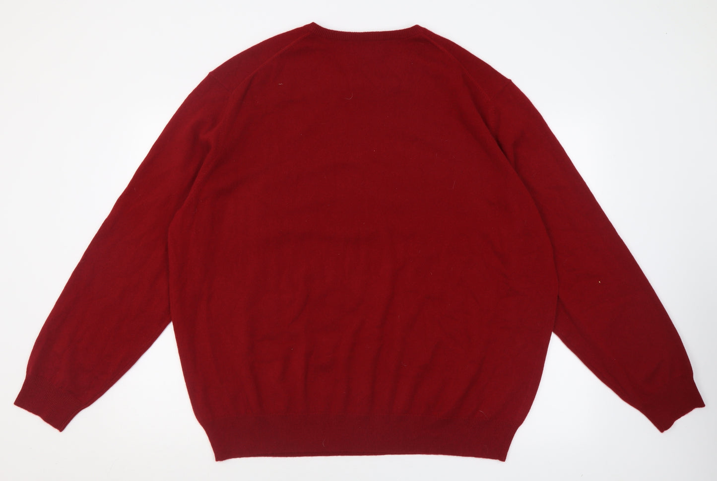 Autograph Mens Red Crew Neck  Cashmere Pullover Jumper Size 4XL