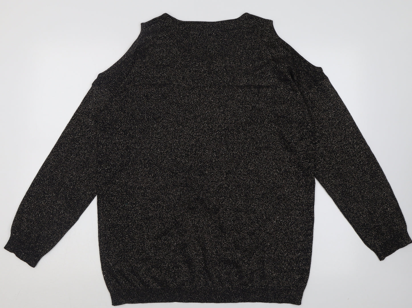 F&F Womens Black Crew Neck  Viscose Pullover Jumper Size 18   - Cold Shoulder