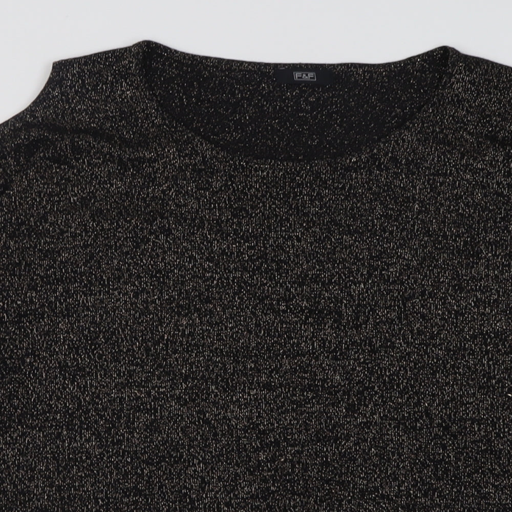 F&F Womens Black Crew Neck  Viscose Pullover Jumper Size 18   - Cold Shoulder