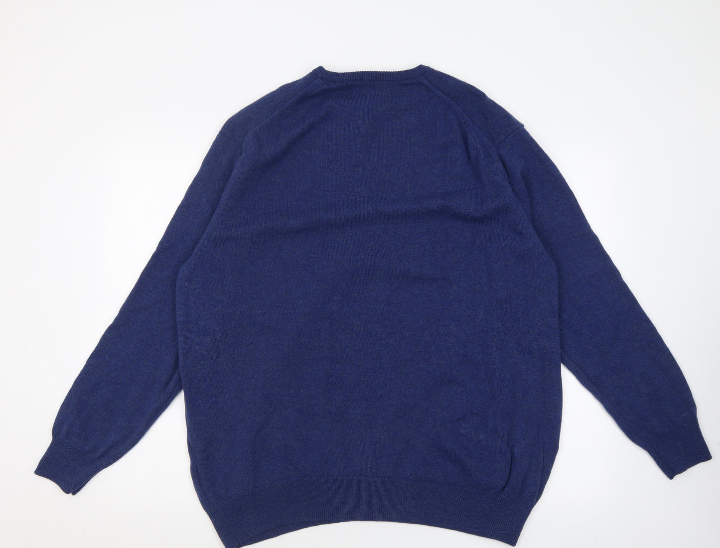 Marks and Spencer Mens Blue Crew Neck  Wool Pullover Jumper Size 4XL
