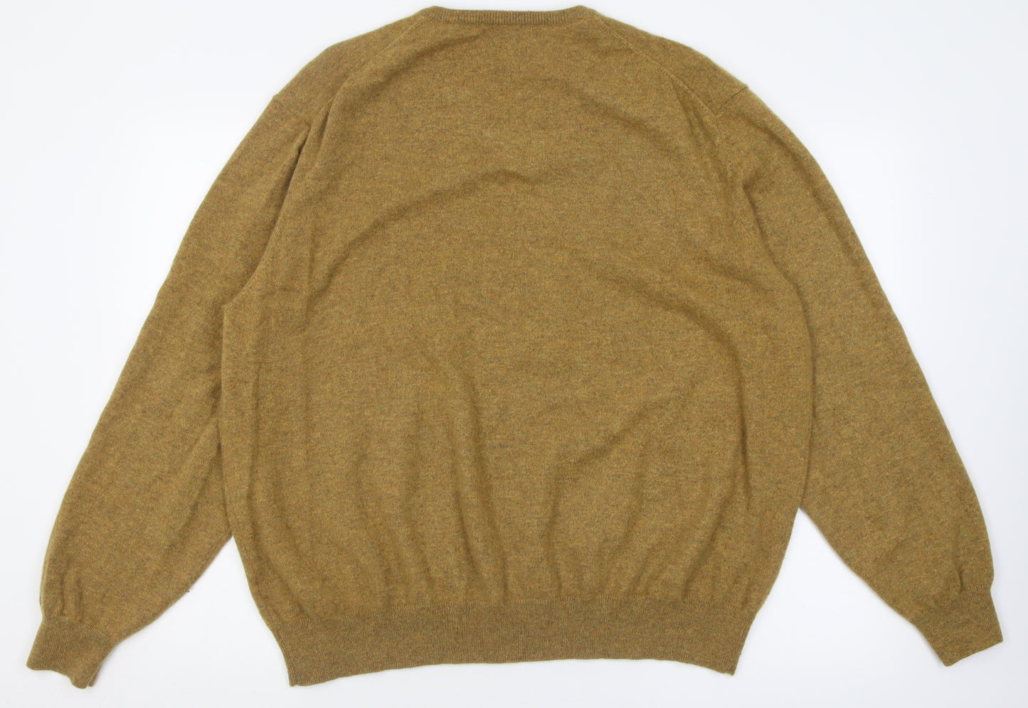 Autograph Mens Yellow V-Neck  Cashmere Pullover Jumper Size 4XL