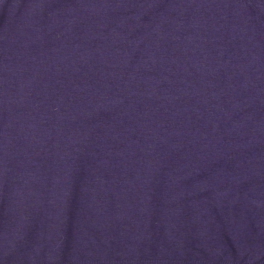 Marks and Spencer Mens Purple V-Neck  Wool Pullover Jumper Size 4XL