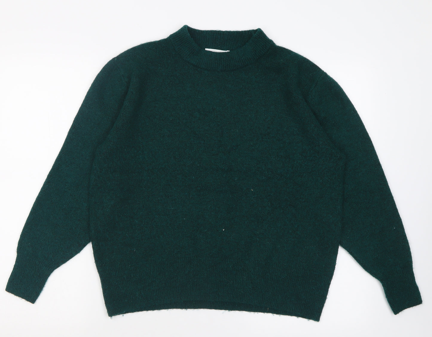 H&M Womens Green Crew Neck  Polyester Pullover Jumper Size S