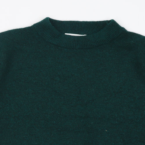 H&M Womens Green Crew Neck  Polyester Pullover Jumper Size S