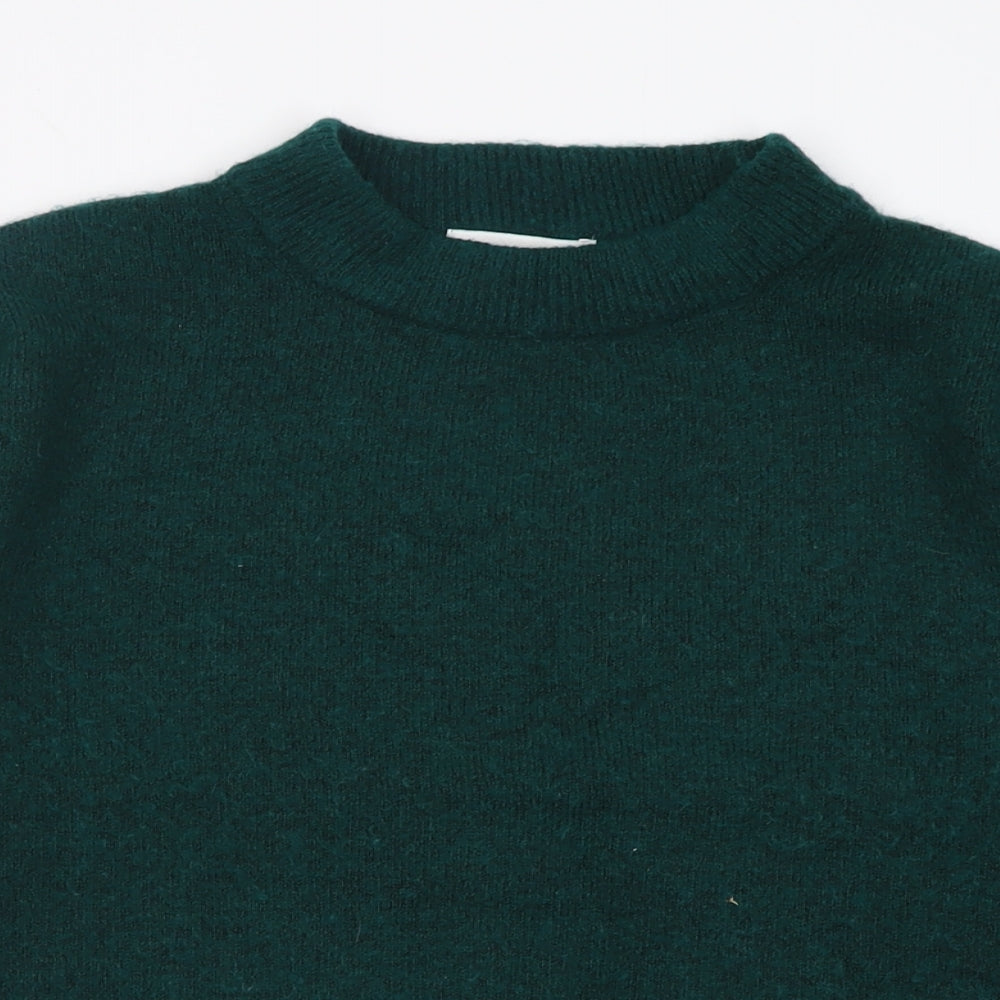 H&M Womens Green Crew Neck  Polyester Pullover Jumper Size S