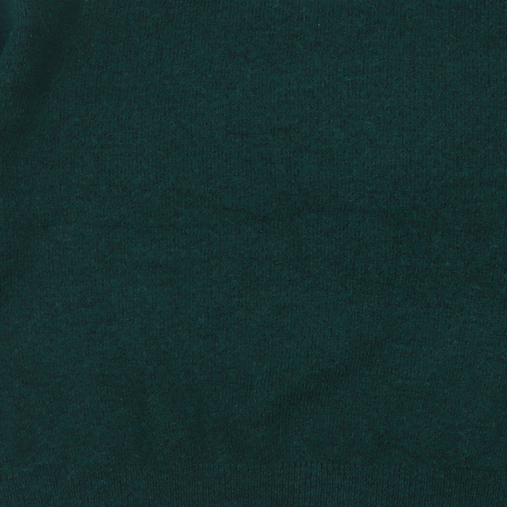 H&M Womens Green Crew Neck  Polyester Pullover Jumper Size S