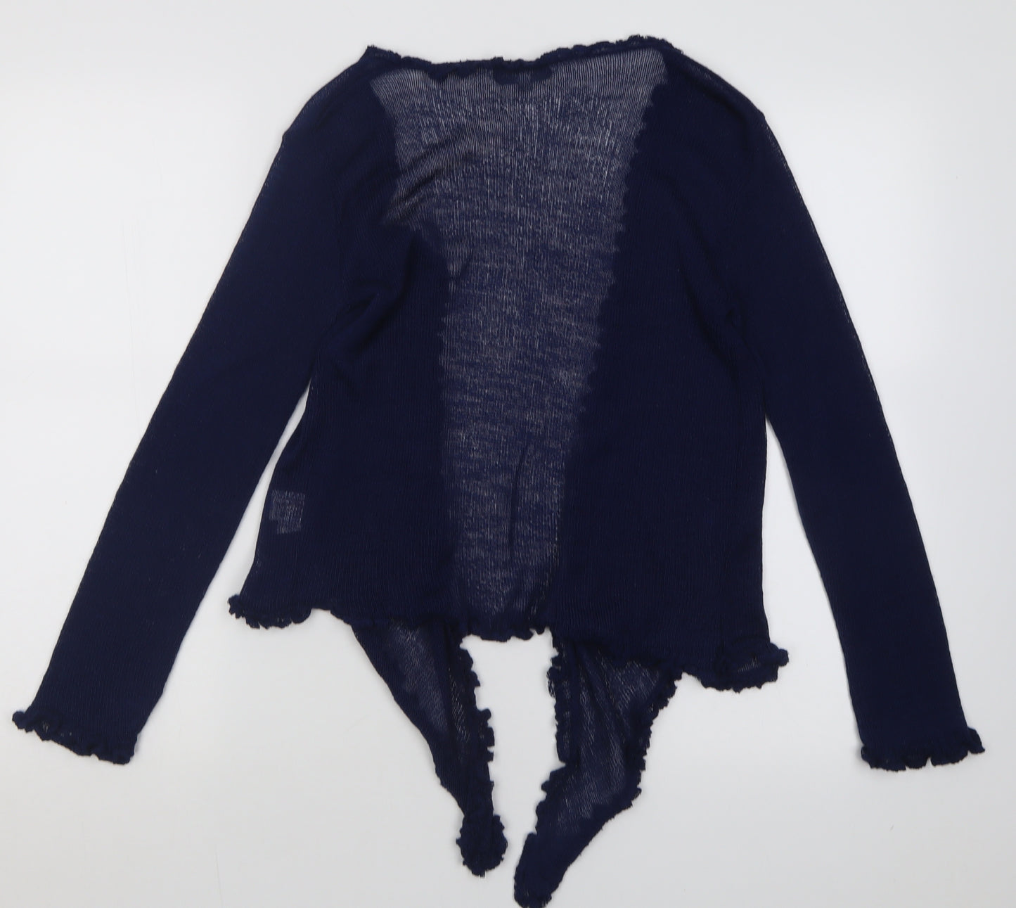 Preview Womens Blue V-Neck  Acrylic Cardigan Jumper Size M