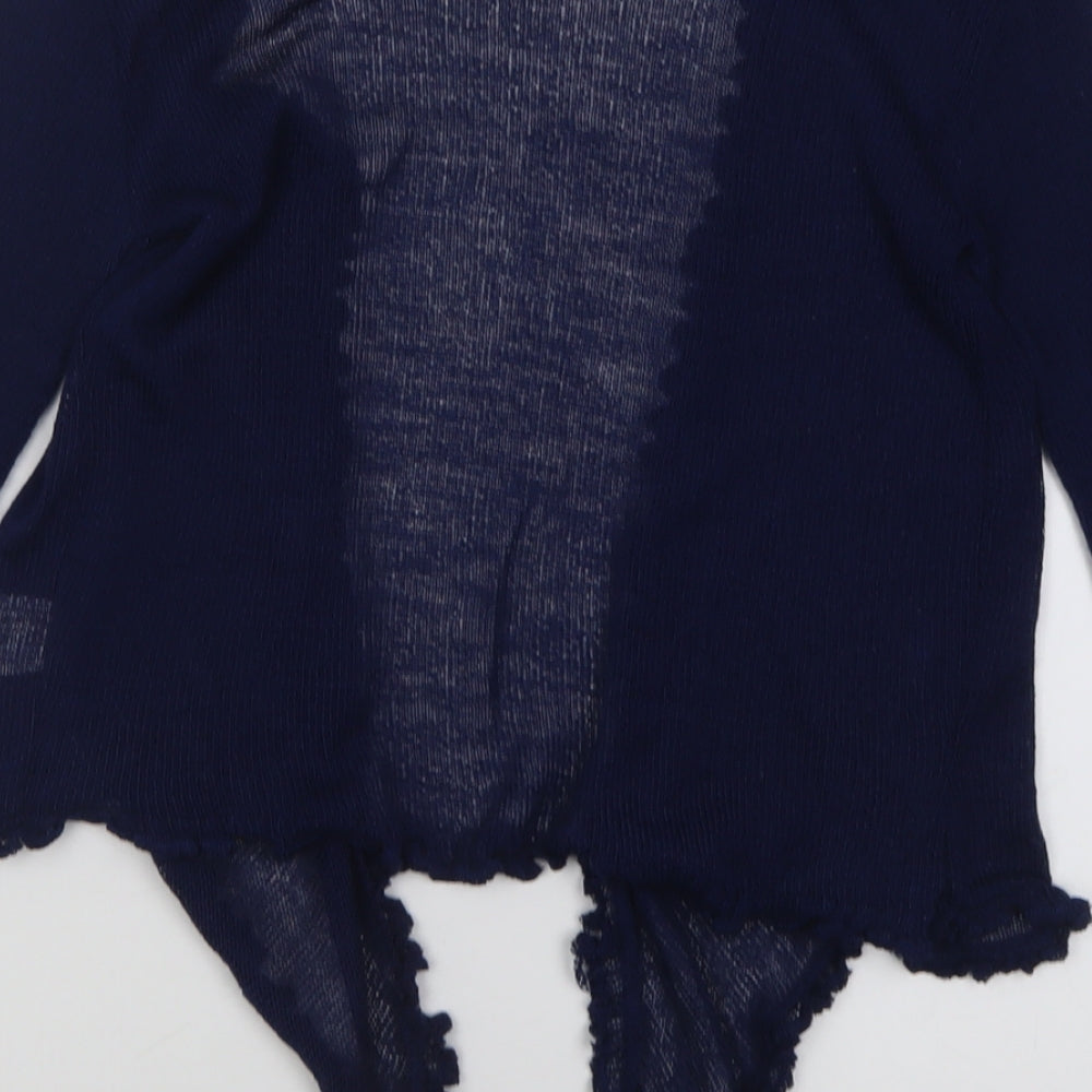 Preview Womens Blue V-Neck  Acrylic Cardigan Jumper Size M