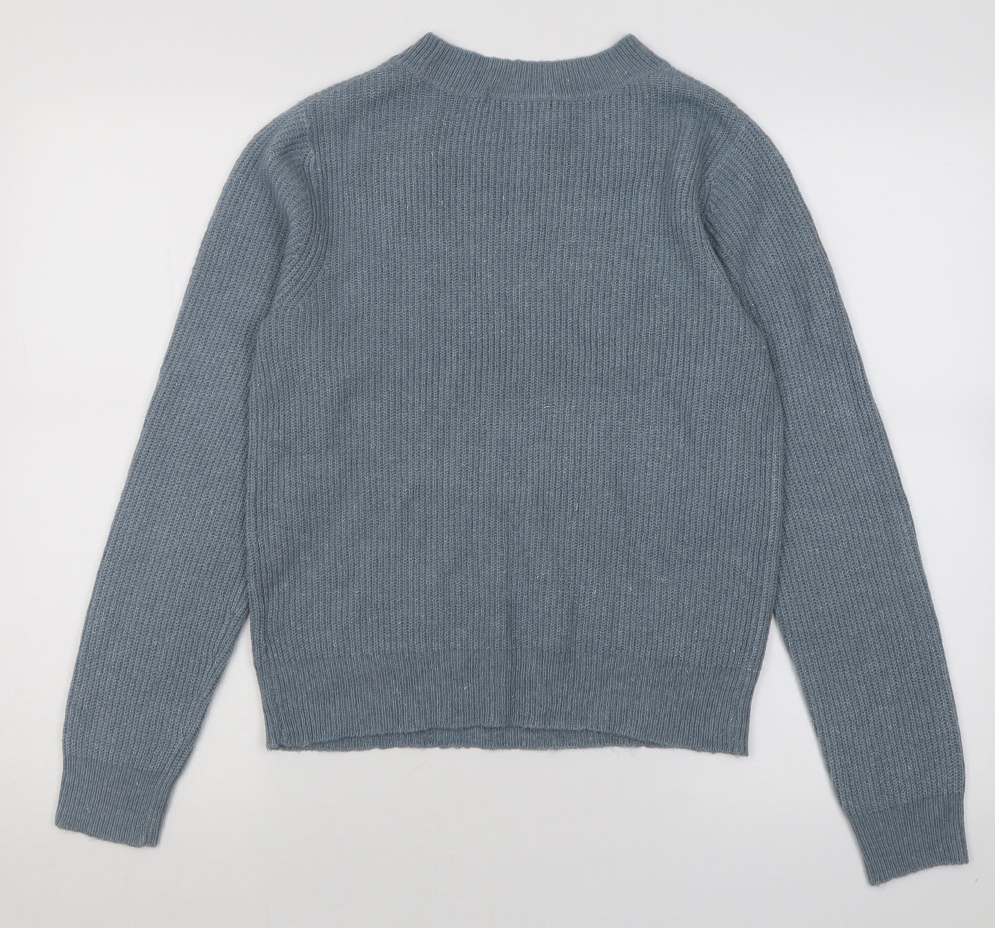Marks and Spencer Womens Blue Crew Neck  Acrylic Pullover Jumper Size 10
