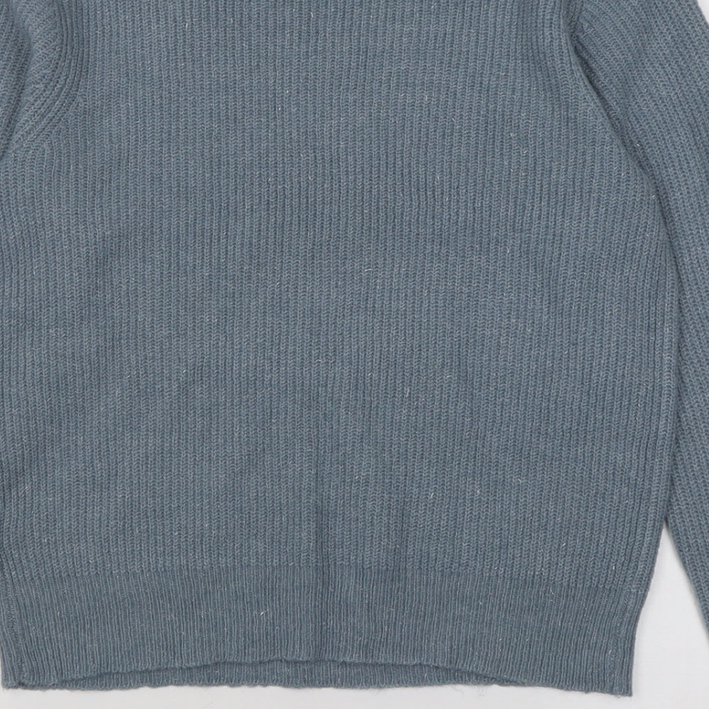 Marks and Spencer Womens Blue Crew Neck  Acrylic Pullover Jumper Size 10