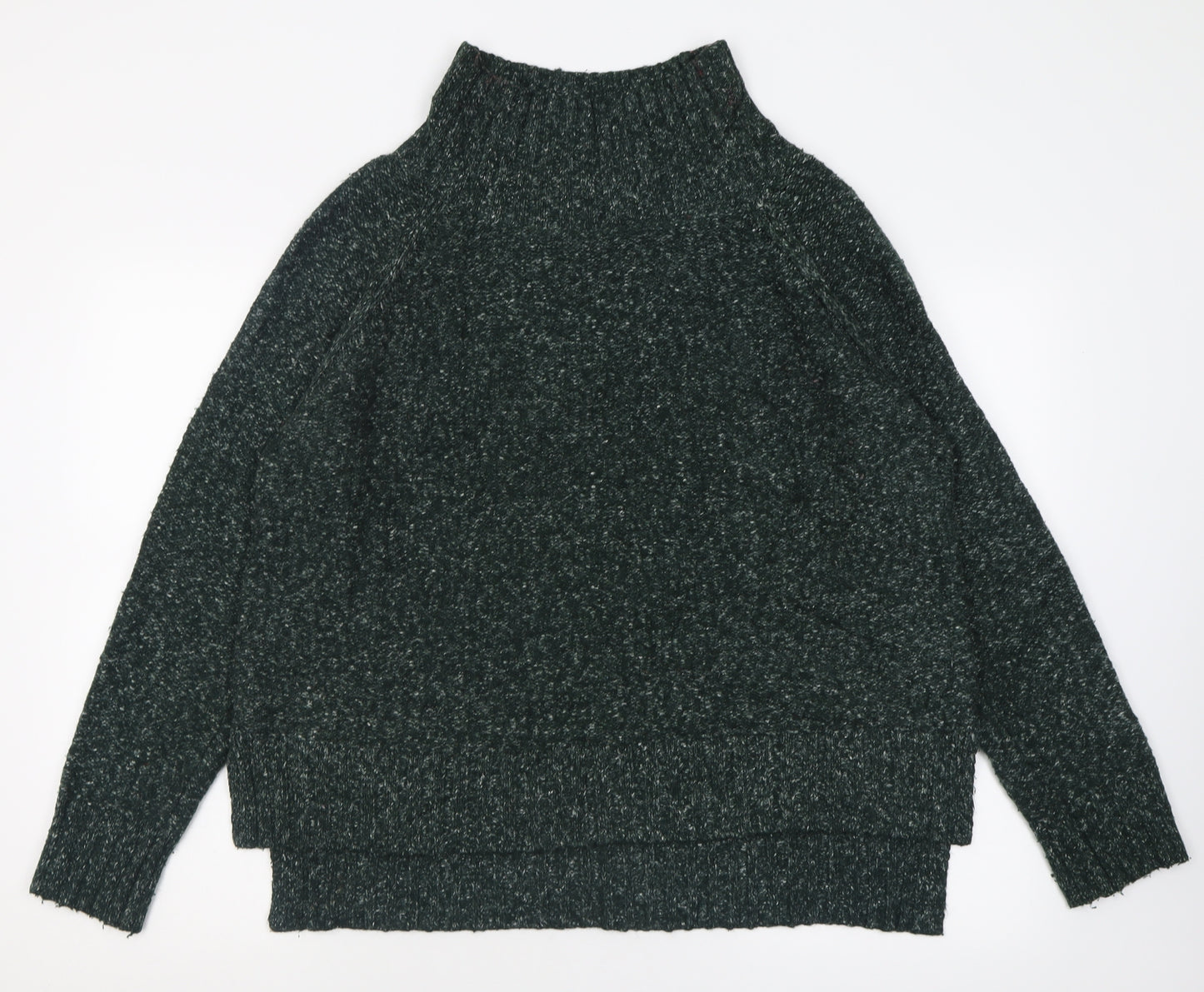 H&M Womens Green High Neck  Acrylic Pullover Jumper Size S