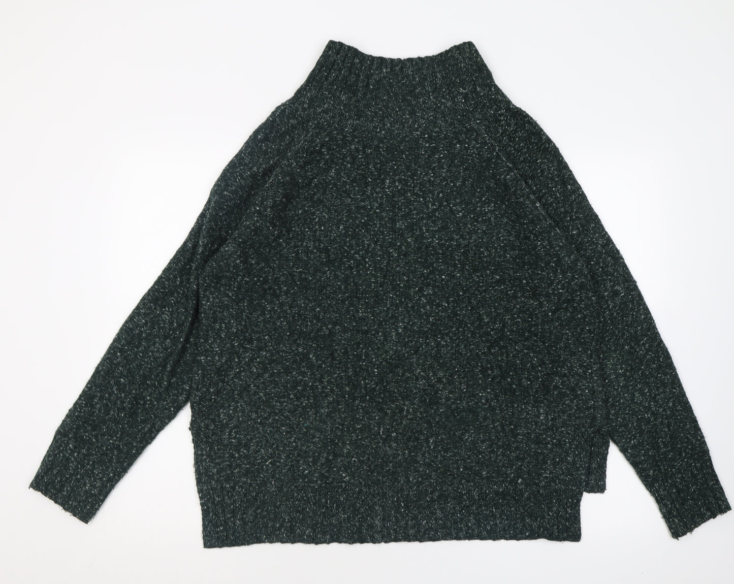 H&M Womens Green High Neck  Acrylic Pullover Jumper Size S