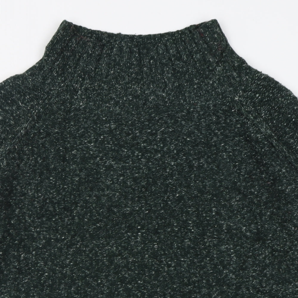 H&M Womens Green High Neck  Acrylic Pullover Jumper Size S
