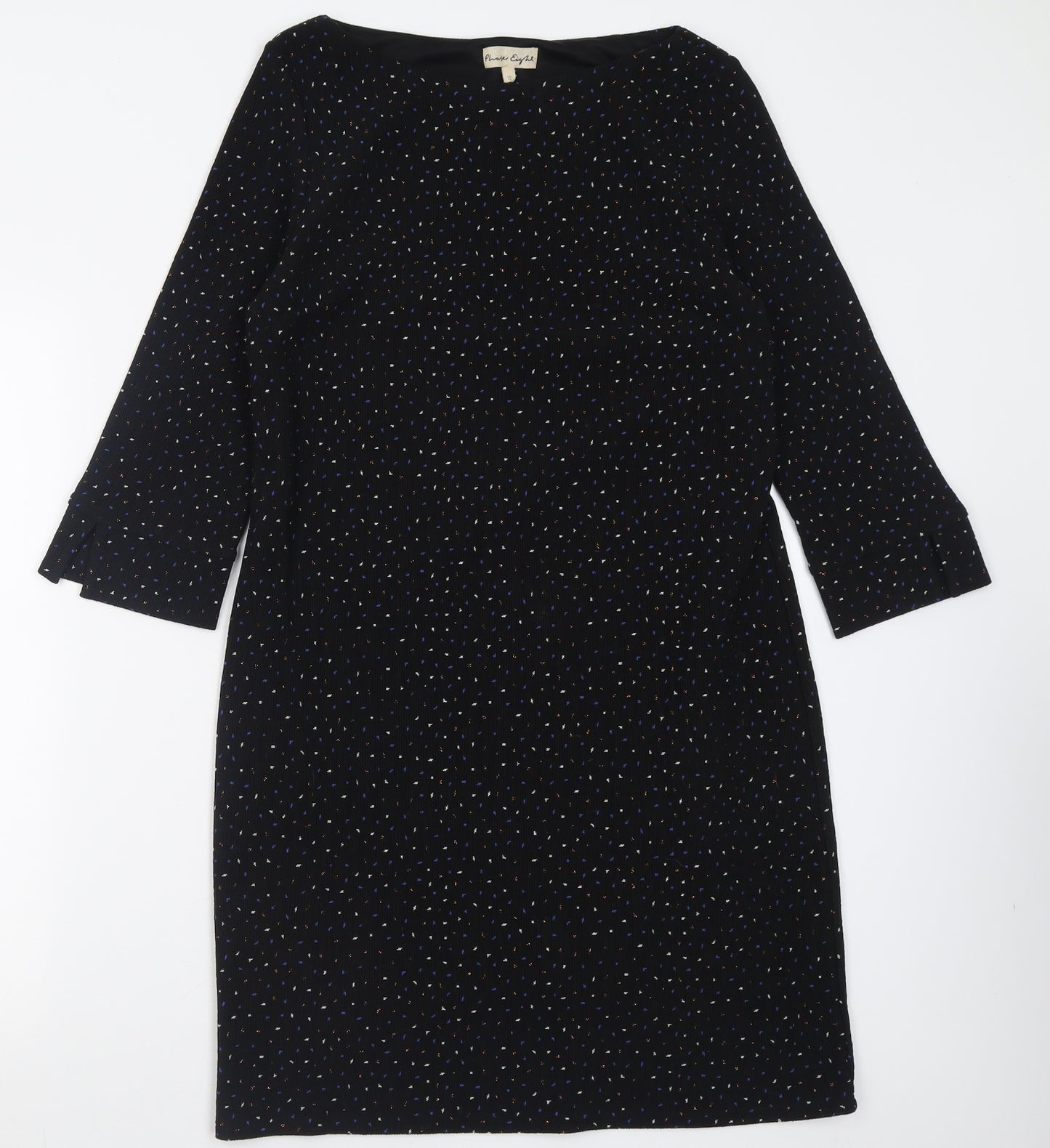 Phase Eight Womens Black Geometric Acrylic A-Line  Size 12  Boat Neck Pullover