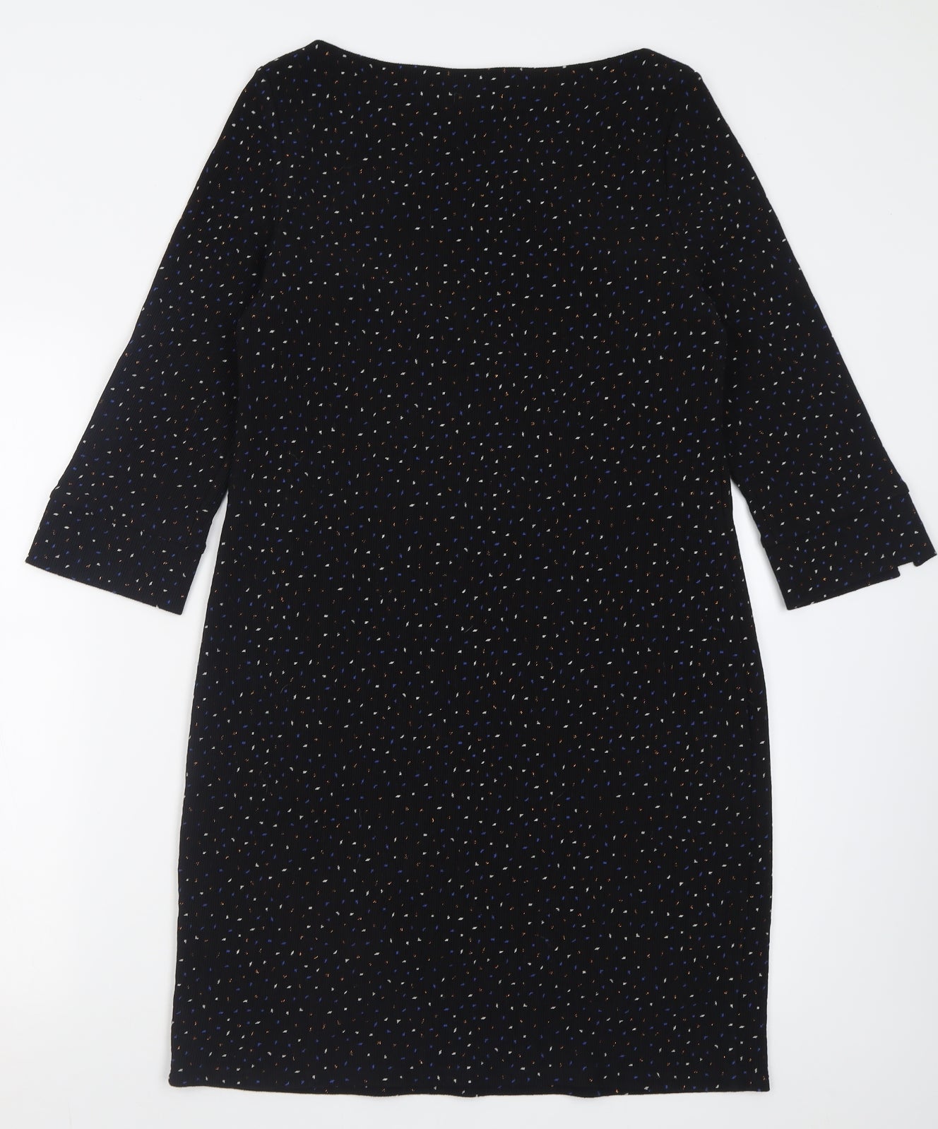 Phase Eight Womens Black Geometric Acrylic A-Line  Size 12  Boat Neck Pullover