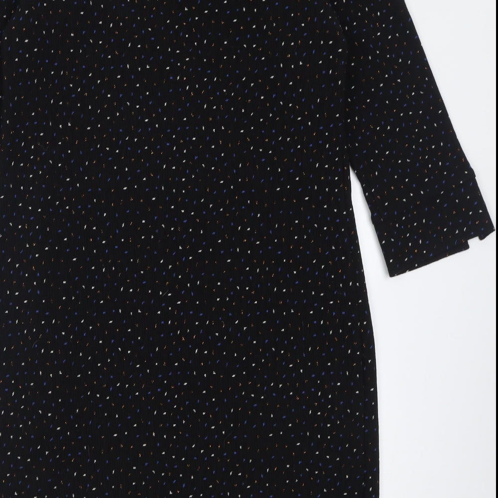 Phase Eight Womens Black Geometric Acrylic A-Line  Size 12  Boat Neck Pullover