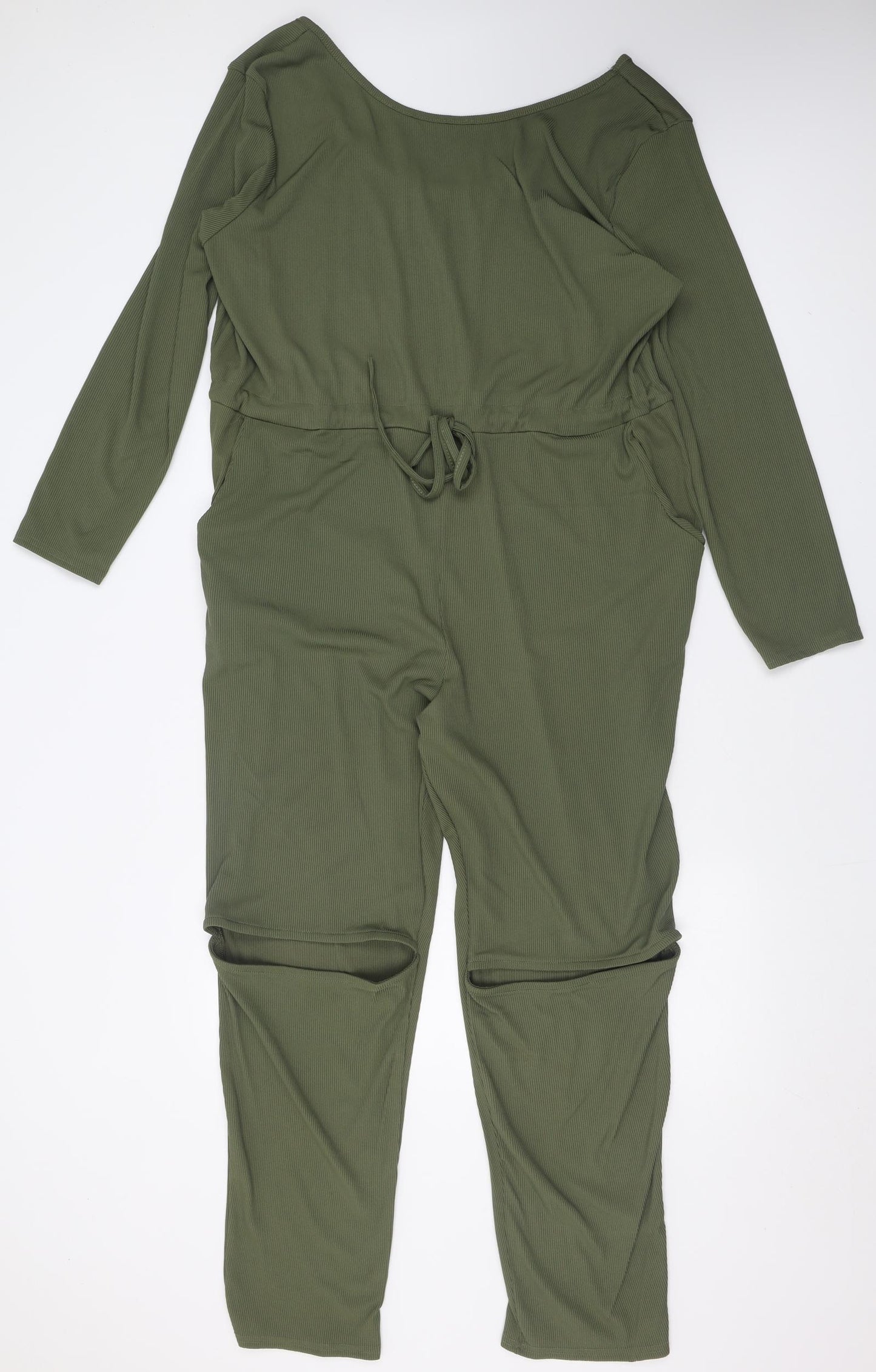 Boohoo Womens Green  Polyester Jumpsuit One-Piece Size 24 L30 in Pullover