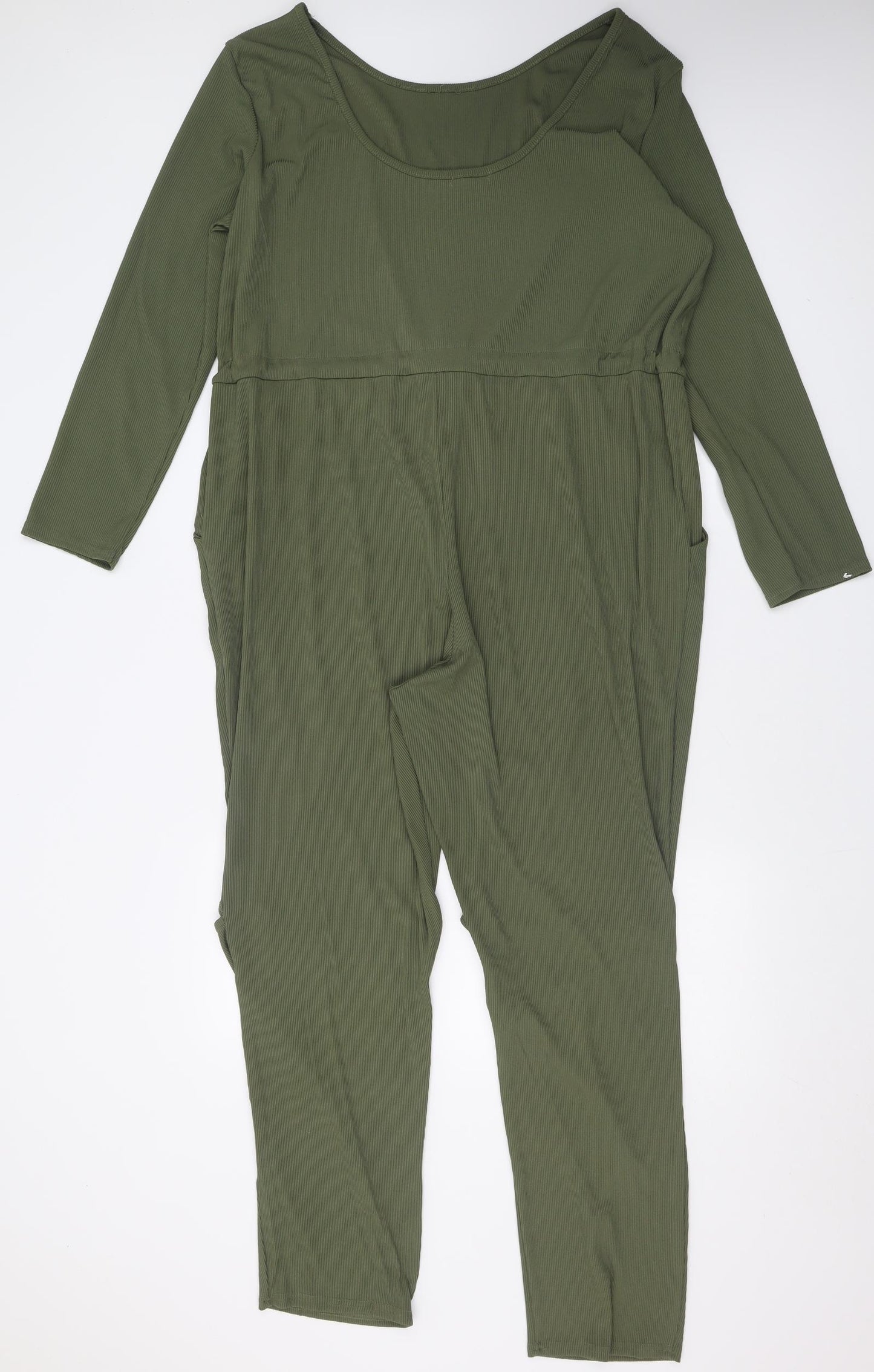 Boohoo Womens Green  Polyester Jumpsuit One-Piece Size 24 L30 in Pullover