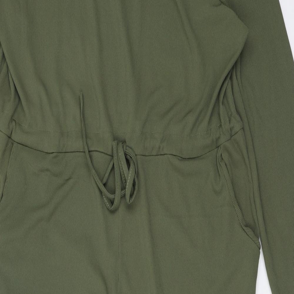 Boohoo Womens Green  Polyester Jumpsuit One-Piece Size 24 L30 in Pullover