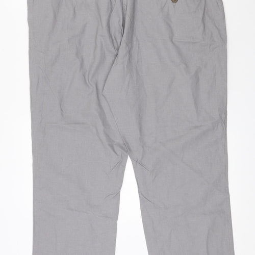 Maine New England Mens Grey  Linen Dress Pants Trousers  L27 in Regular Zip
