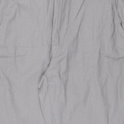 Maine New England Mens Grey  Linen Dress Pants Trousers  L27 in Regular Zip