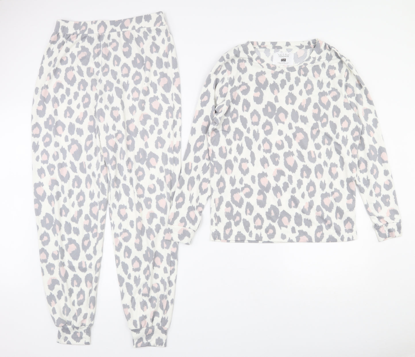 F&F Womens Multicoloured Animal Print Polyester  Lounge Set Size 10
