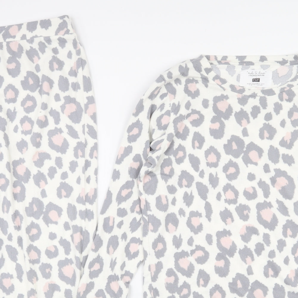 F&F Womens Multicoloured Animal Print Polyester  Lounge Set Size 10